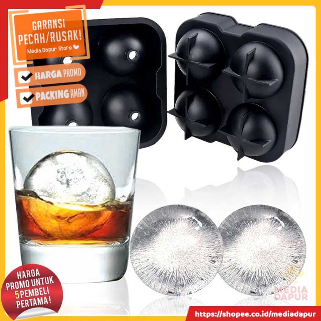 Cetakan Es Batu Dengan Tutup Model Bulat Bahan Silikon - TW TEENRA -159