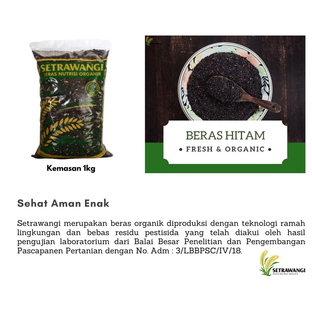 

BERAS HITAM ORGANIK SETRAWANGI 1KG (BEBAS RESIDU PESTISIDA)