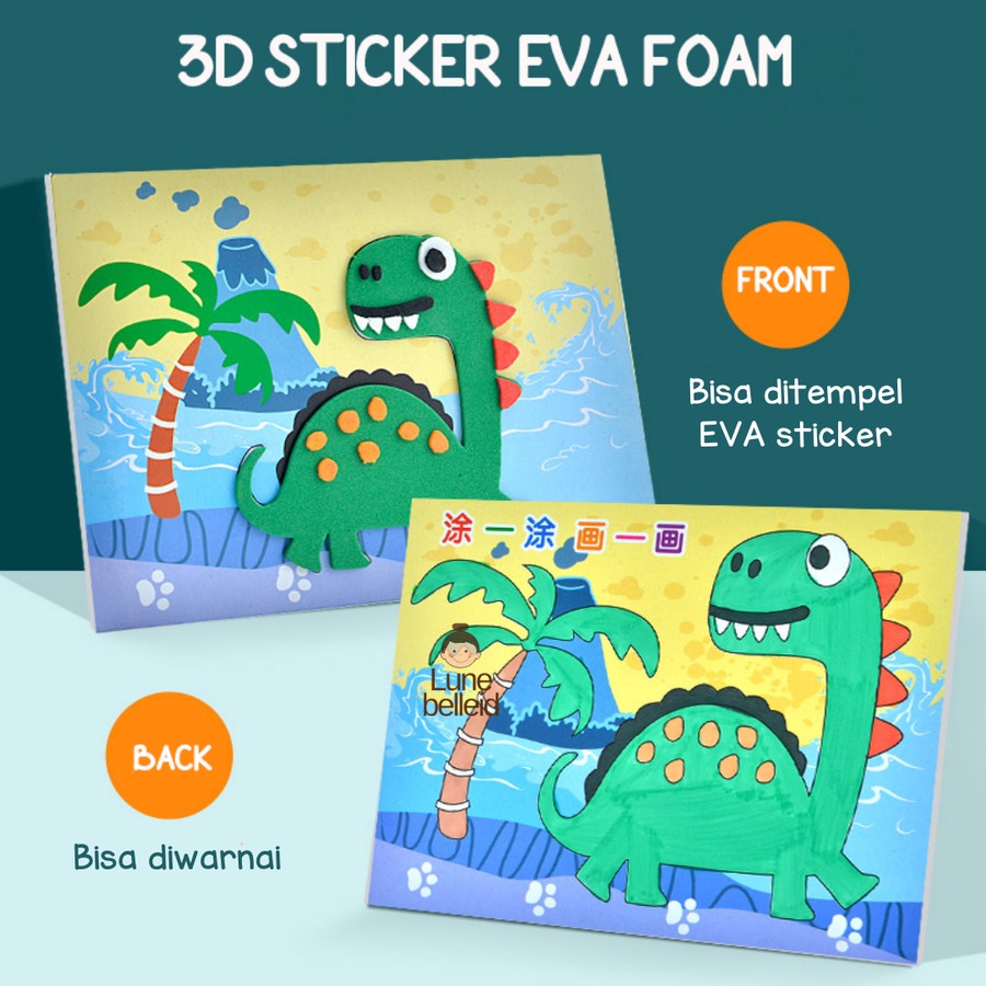

Mainan Edukasi Anak Sticker Eva 3D Foam Stiker Coloring Isi 10 Pack / Mainan Stiker Foam Anak