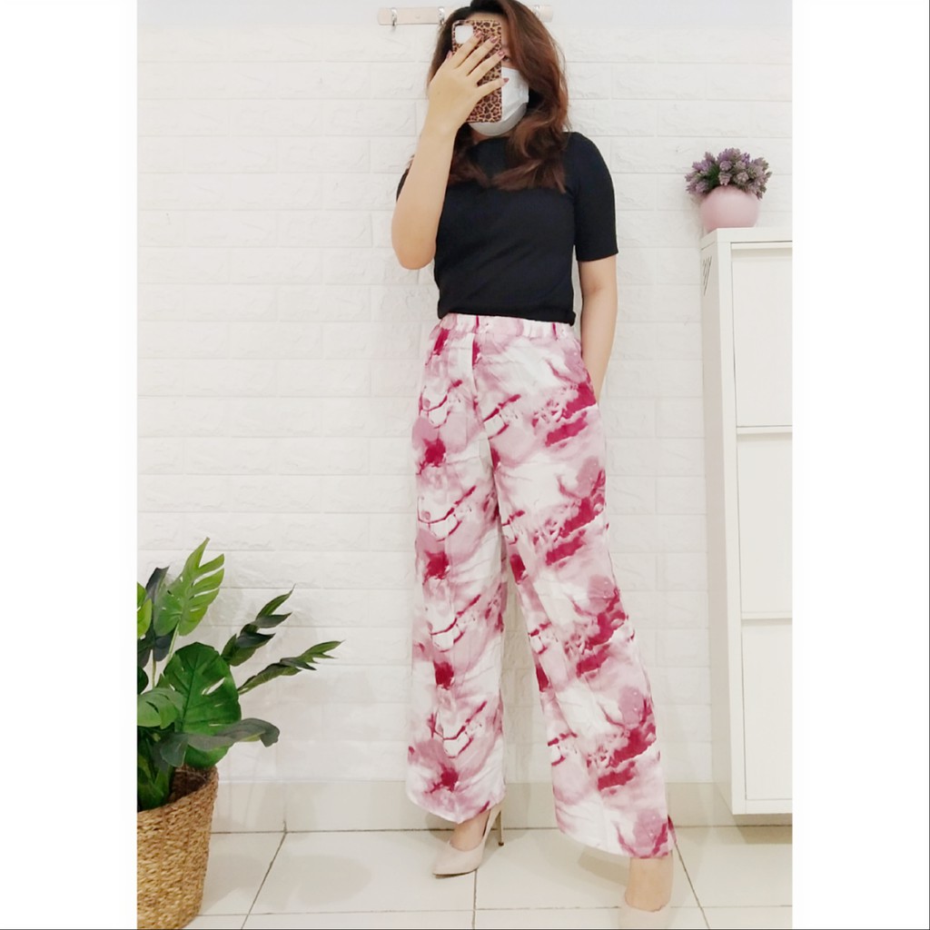 CELANA KULOT ABSTRAK TIE DYE KATUN RAYON CARLINA