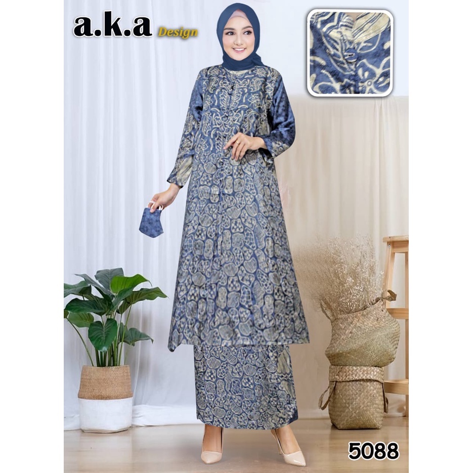 UNNA_STORE.2019 / Stelan Rok Batik Viscose Semi Sutra Kancing Depan Pakaian Modern Pesta Kondangan B