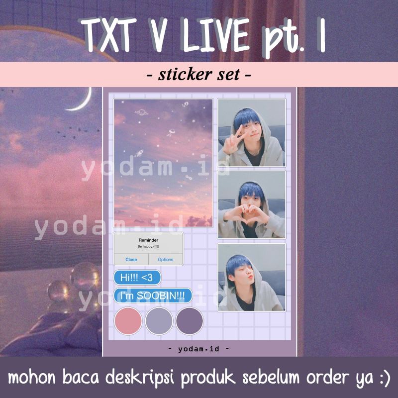 DIY STICKER CASE, STICKER AESTHETIC, STIKER KPOP TXT - TXT V LIVE pt. 1 Sticker Set