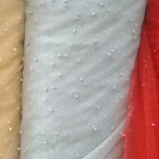 Tulle mutiara gliter dan tulle mutiara non gliter