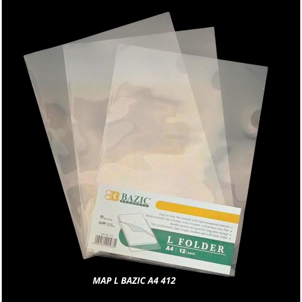 

MAP L FOLDER PLASTIK DOKUMEN SLIP A4 CLEAR SLEEVE PUTIH BENING