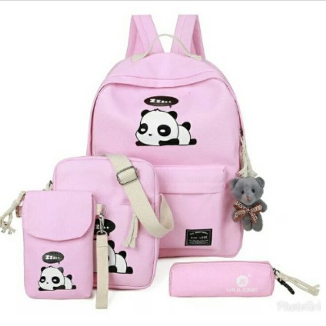 TAS RANSEL PANDA 4IN1 KOREAN STYLE / EXO / BTS / 2X