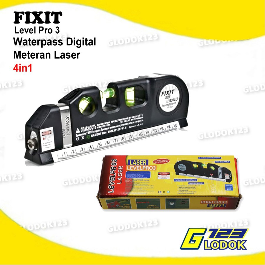 Fixit Level Pro 3 Penggaris Ukur Laser Level Waterpass Meteran Laser