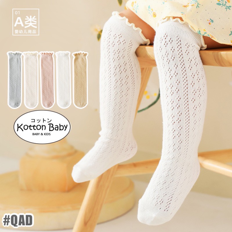 0-3 thn | KAOS KAKI PANJANG BAYI ANAK IMPOR NEWBORN SOCKS PEREMPUAN catalog QN QAD