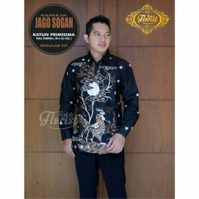 Jago Sogan Kemeja Batik Pria Atasan Batik Baju Batik Pria Lengan Panjang Batik Modern Ori By Florist