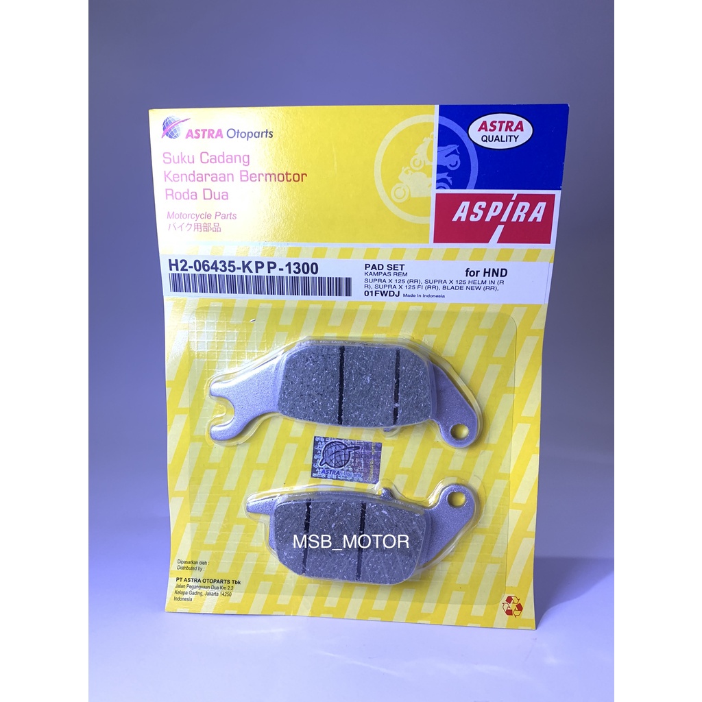 Kampas Rem Cakram Belakang ASPIRA Honda Supra X 125