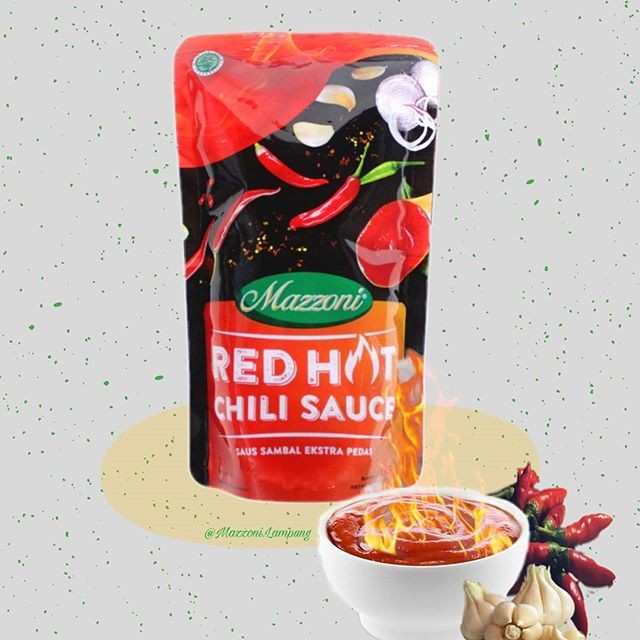 

Mazzoni Red Hot Chili Sauce 1kg / mazoni Saus Sambal Ekstra Pedas 1 kg / saus Blackpaper / BBQ / Mayonie