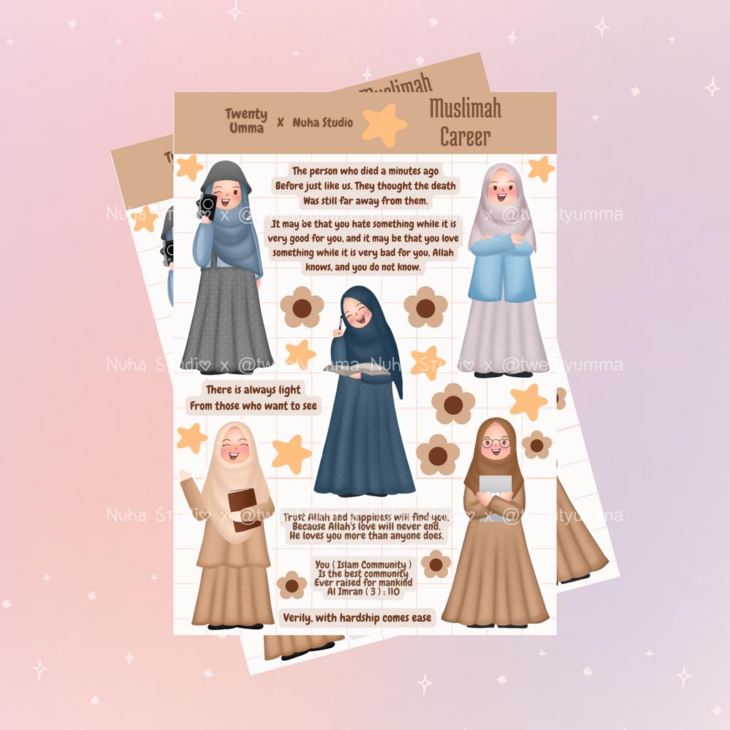 

Sticker by TwentyUmma | Muslimah Career Wanita Karir Penulis Pengusaha Fotografer Guru | Aesthetic Sticker Estetik Stiker HP Laptop Botol Cute Waterproof Scrapbook Diary Journal Bujo Anti Air
