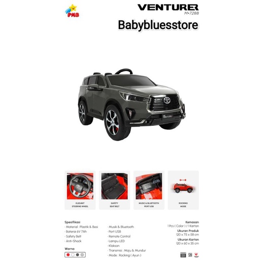 Mainan mobil aki TOYOTA FORTUNER LEGENDER M7588 dan TOYOTA VENTURER M7288-6