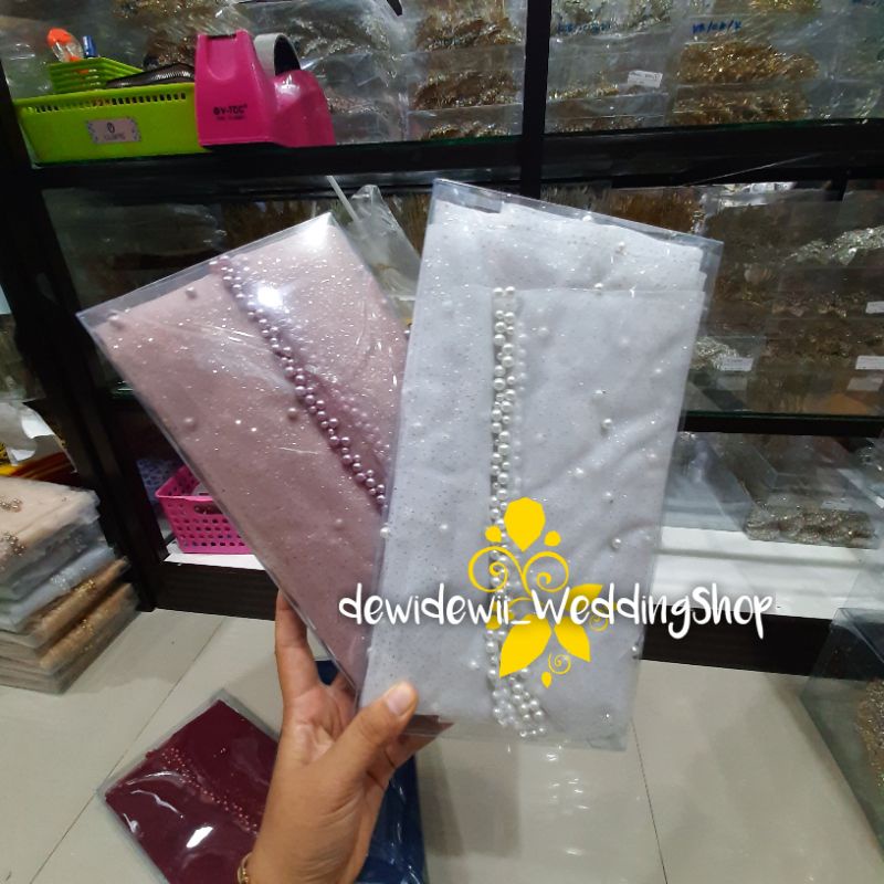 Jilbab VeiL Mutiara/ Jilbab Pengantin Muslim