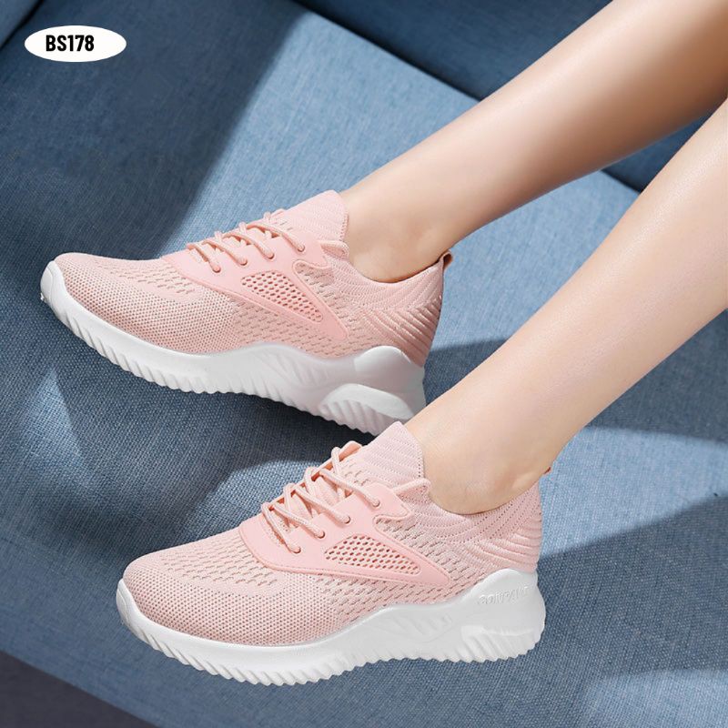 [IMPORT] BS178 - SNEAKERS WANITA SEPATU PEREMPUAN FASHION ALA KOREA ASLI IMPOR - FREE BOX - 76BAGSTORE