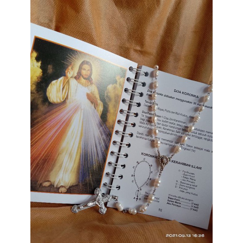 Rosario Mutiara Air Tawar Asli/Rosario/Kalung Keagamaan