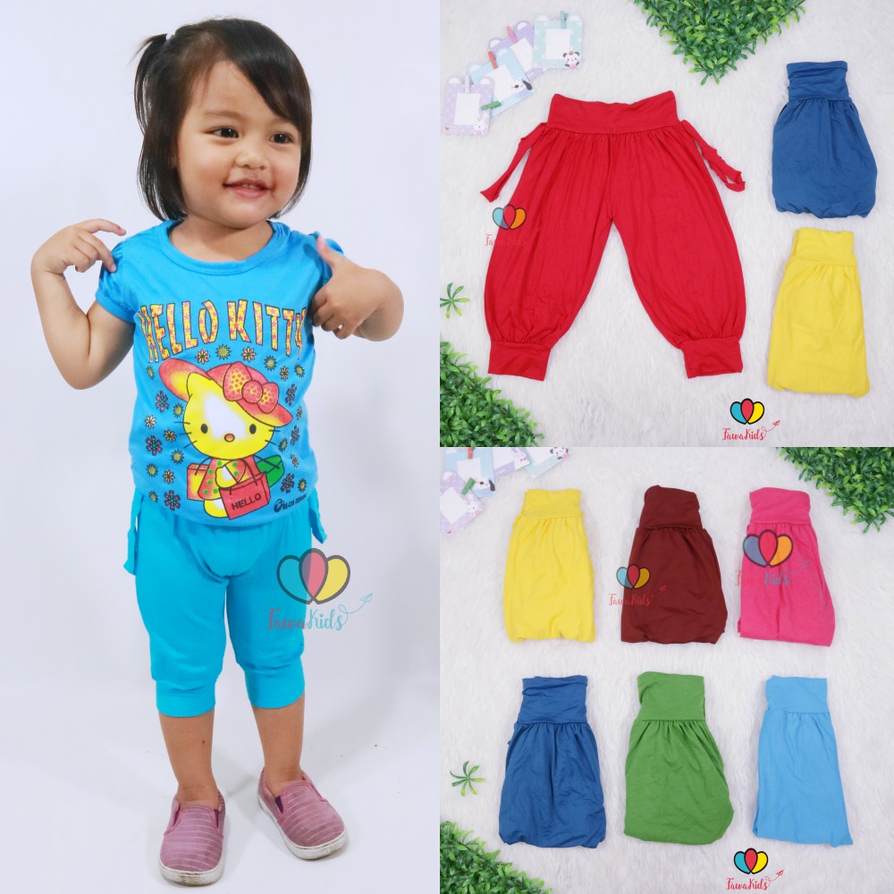 Aladin Polos uk 3-4 Tahun / Celana Anak Perempuan Harian Pants Kids Murah Adem Polos Panjang