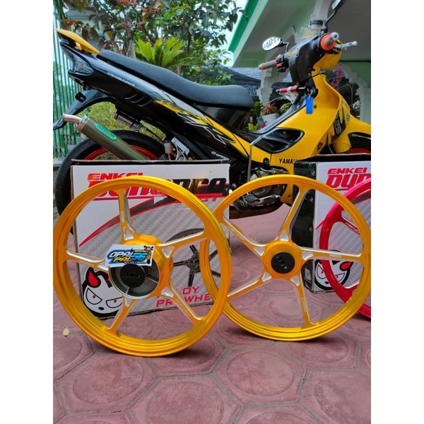 VELG enkei anodize kuning mengkilap ukuran 140/160-17