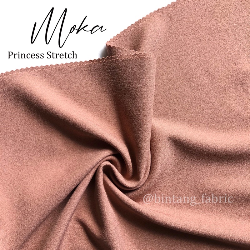 Bahan Kain Princess Stretch Lady Zara 1 meter-Moka