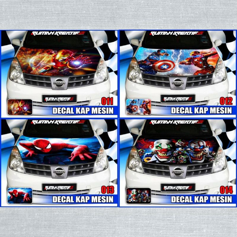 Decal Sticker Striping Variasi Kap Mesin Mobil All Mpv All Sedan All Suv Shopee Indonesia
