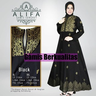 Jual Baju  Gamis  Terbaru  Wanita Jumbo Alifa Songket Big 