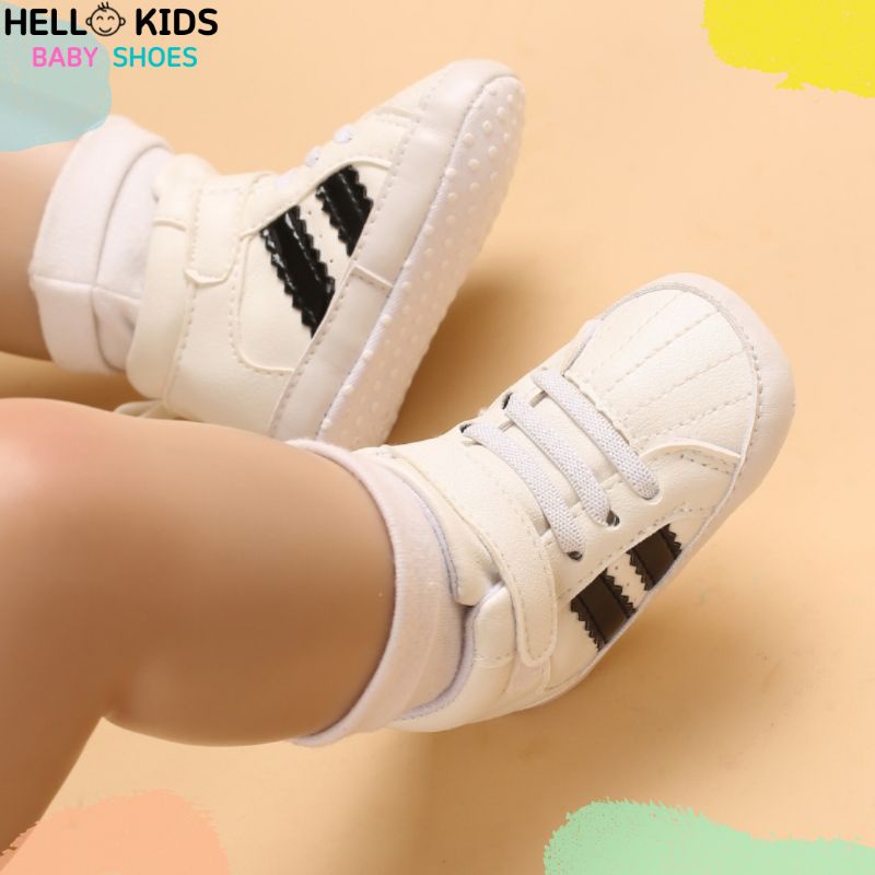 Sepatu Bayi Laki laki Umur 0-12 Bulan Sepatu Prewalker Bayi Laki laki 0 6 12 14 Bulan Baby Shoes Laki Laki Umur 1 Tahun Putih HK002