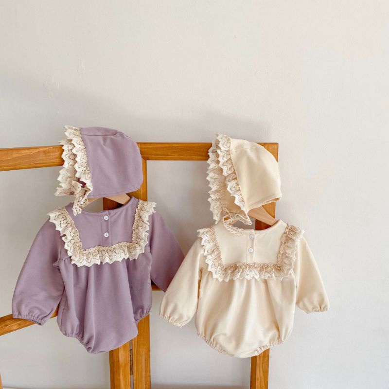 Jumper Bayi Newborn Free Topi Jumpsuit Polos Bayi / Overall Lucu Bayi Baru Lahir Jumper Renda Bayi Romper Jumper Dress Bayi Baru Lahir Baju Pesta Bayi Perempuan