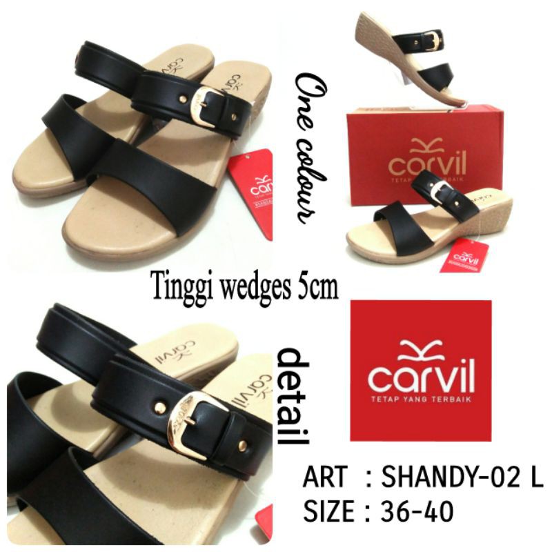 SANDAL SELOP WEDGES WANITA CARVIL SHANDY