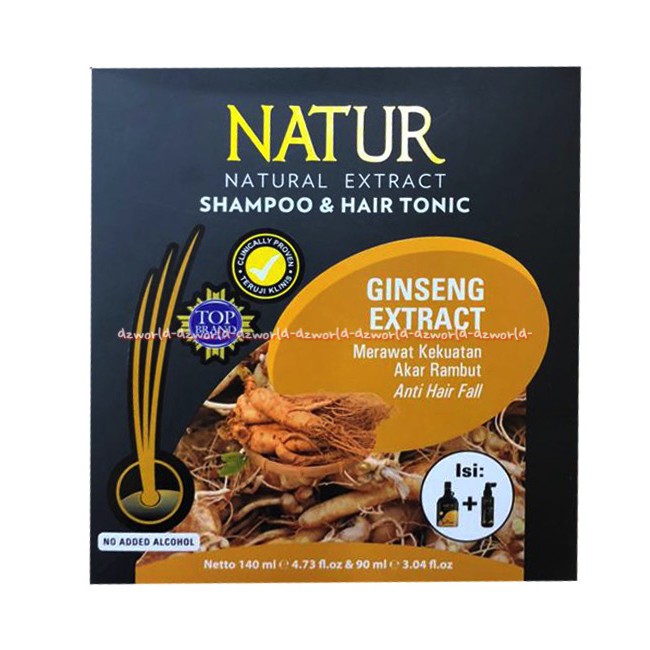 Natur Natural Shampoo &amp; Hair Tonic Ginseng Extract Perawatan Alami Kemasan Ekonomis 2in1