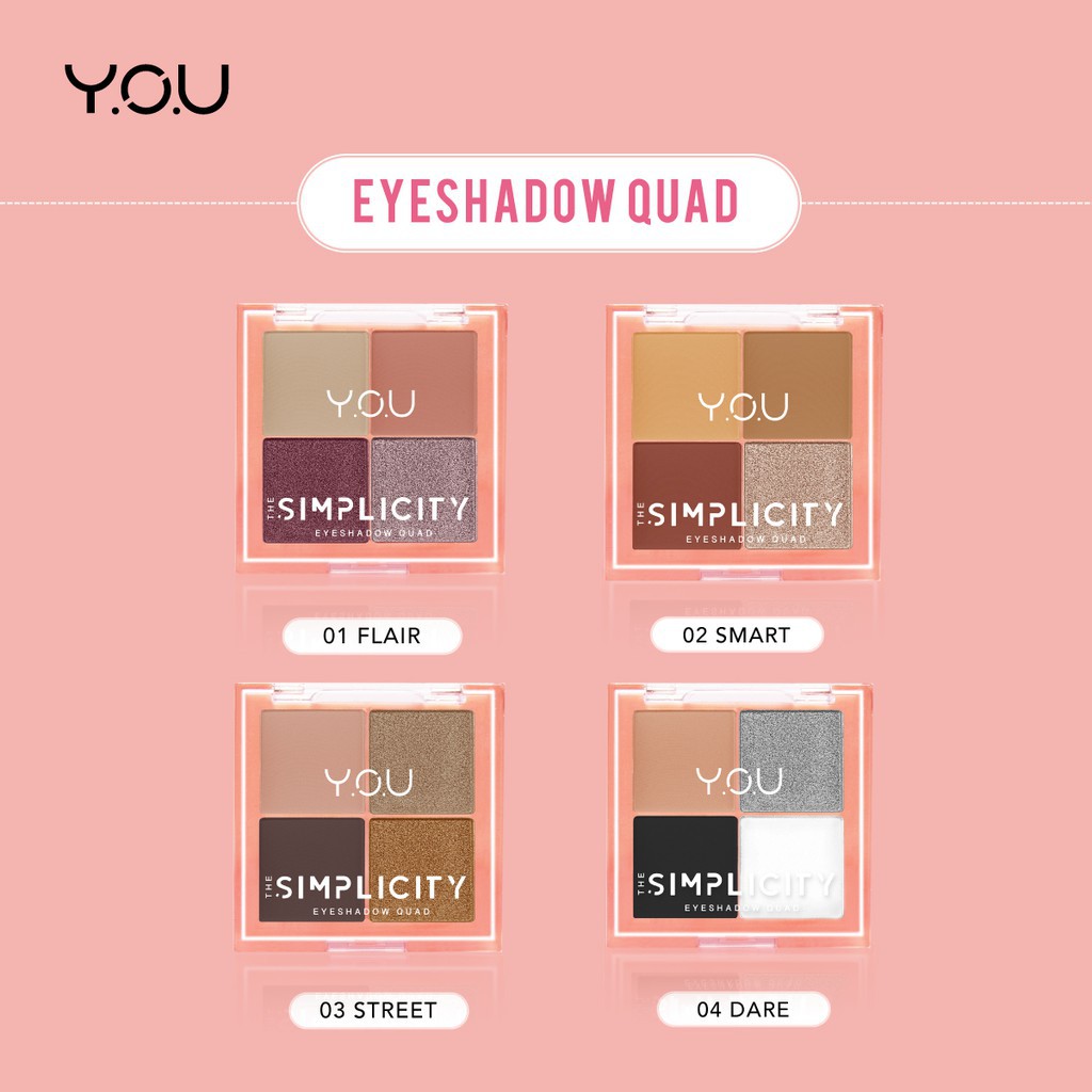 EYESHADOW SIMPLICITY PALETTE DOMPET KOREA MURAH The Simplicity Eyeshadow Quad by You Makeups COD