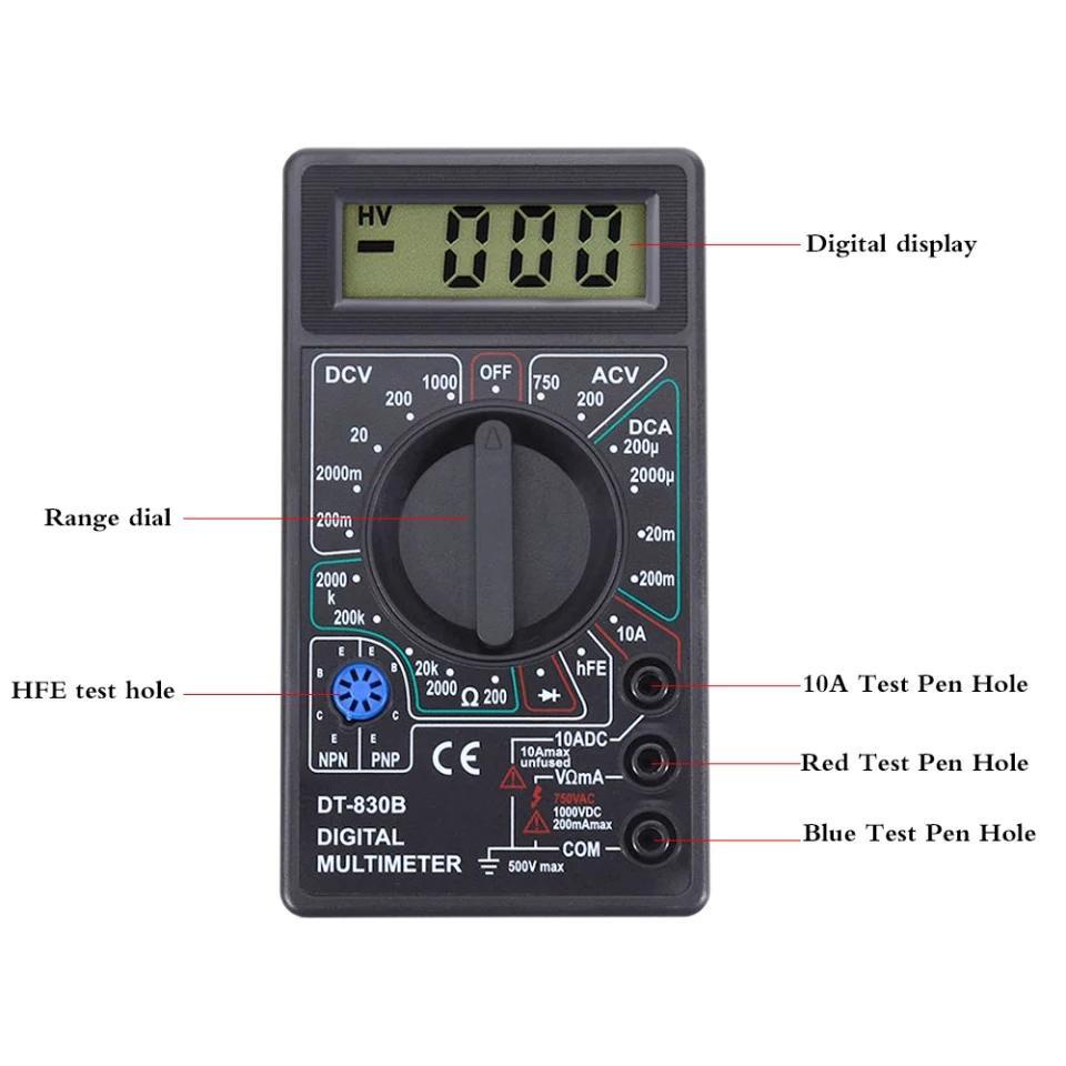 Digital Multimeter Mini LCD DC AC Tester Pengukur Tegangan Amper Ohm