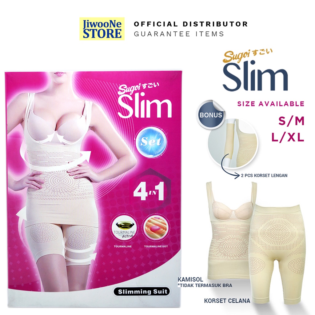 SUGOI Slimming Suit SET slim isi 3 korset pelangsing perut tangan dan paha body shaper