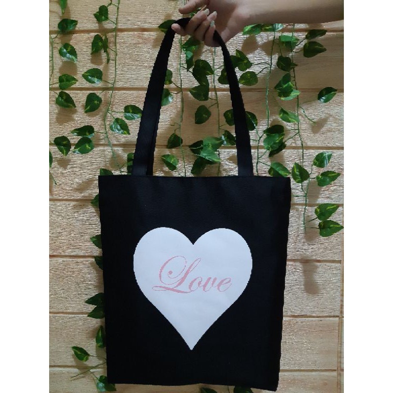 Totebag Semi Canvas Messy &quot;LOVE&quot;