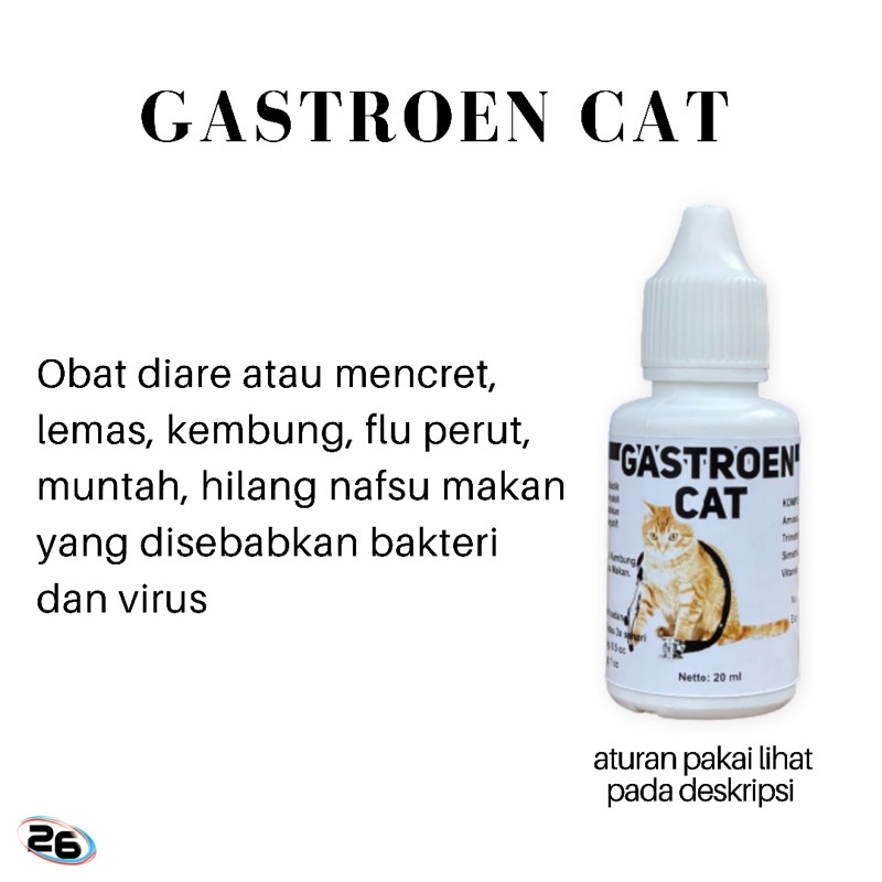 obat mencret diare kembung muntah kucing gastroen cat