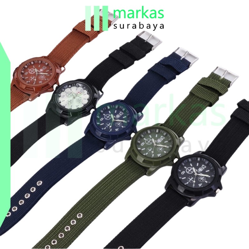 MARKAS J170 Jam Tangan Kanvas Pria Jam Analog Cowok Fashion