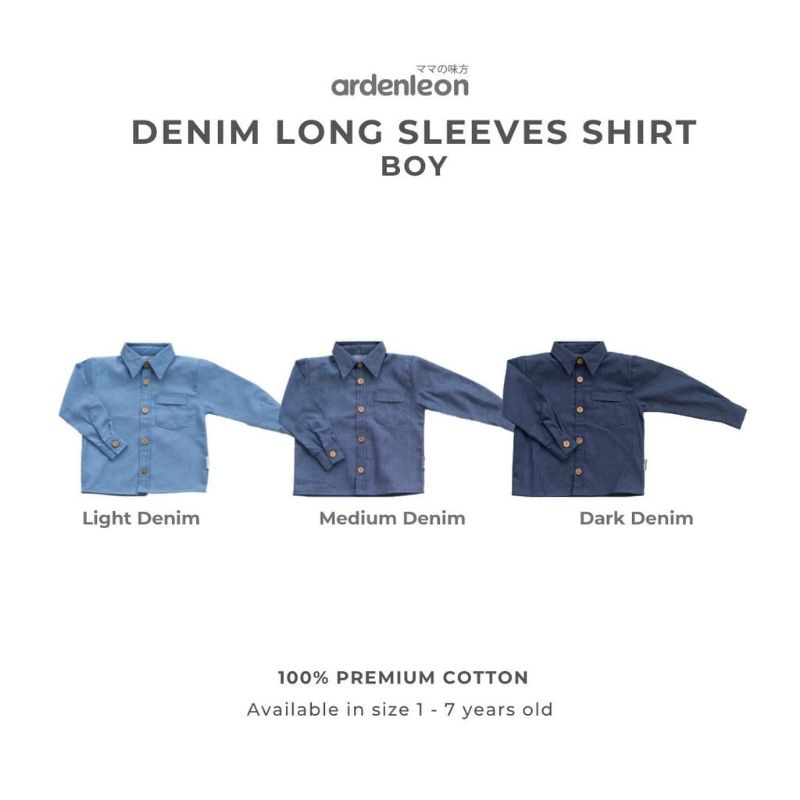 Ardenleon Denim Long Sleeveles Shirt // Kemeja Anak Lengan Panjang