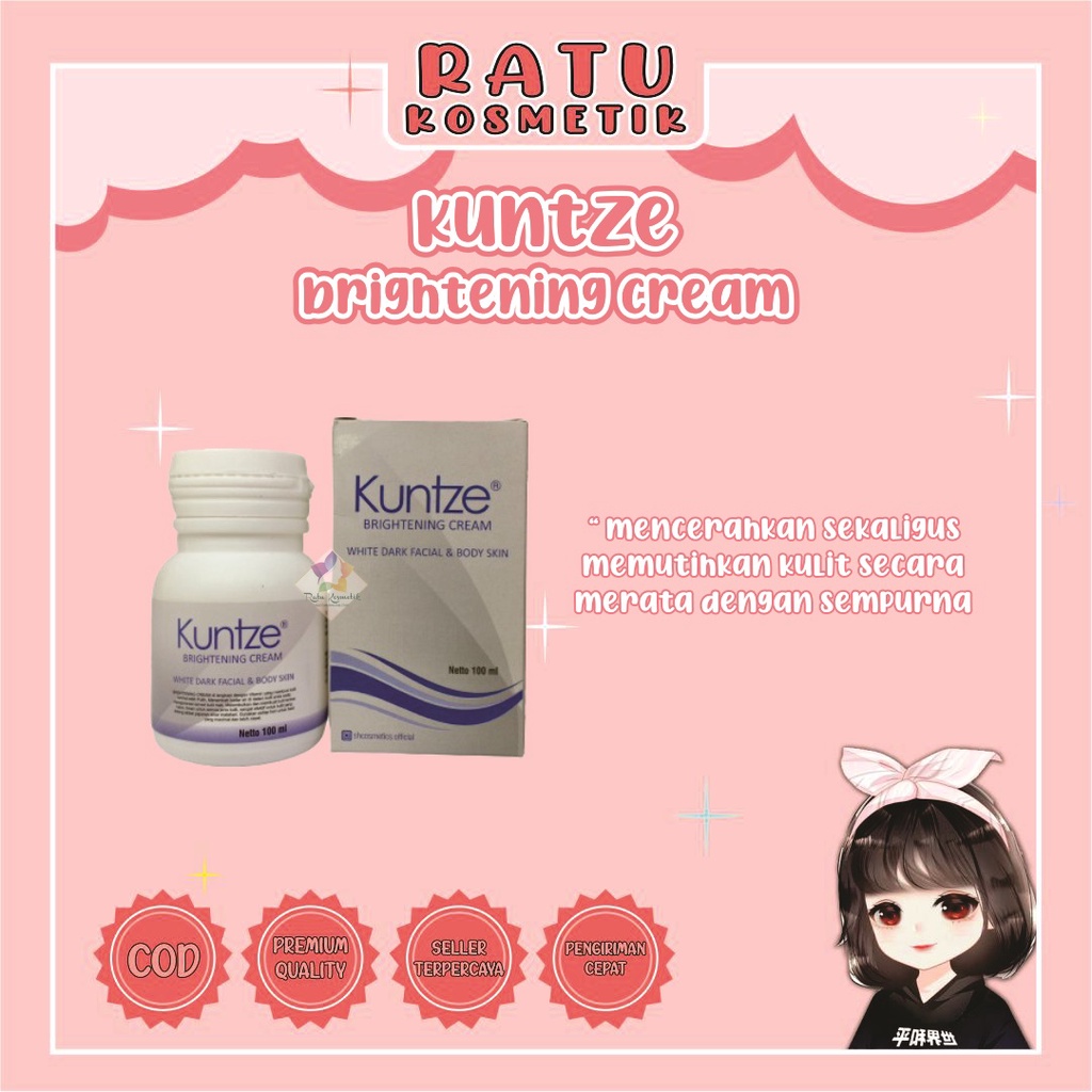 ❤ RATU ❤ Bleaching Badan Kuntze | Brightening Cream White Dark Facial &amp; Body Skin (✔️BPOM)