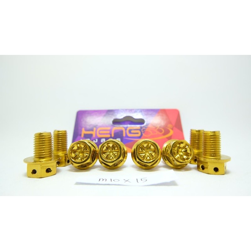 baut probolt flower gold silver HENG m10x15 10x15 drat 14 panjang 1,5cm  GARANSI ORIGINAL THAILAND s