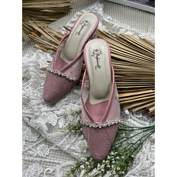 sepatu Rafaizoutfit sepatu wanita annesha dustypink tinggi 5cm kaca