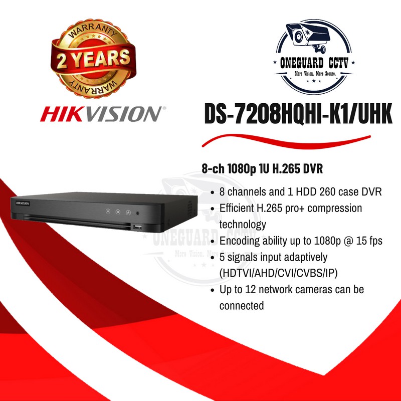 DS-7208HQHI-K1/UHK HIKVISION DVR 8 CH