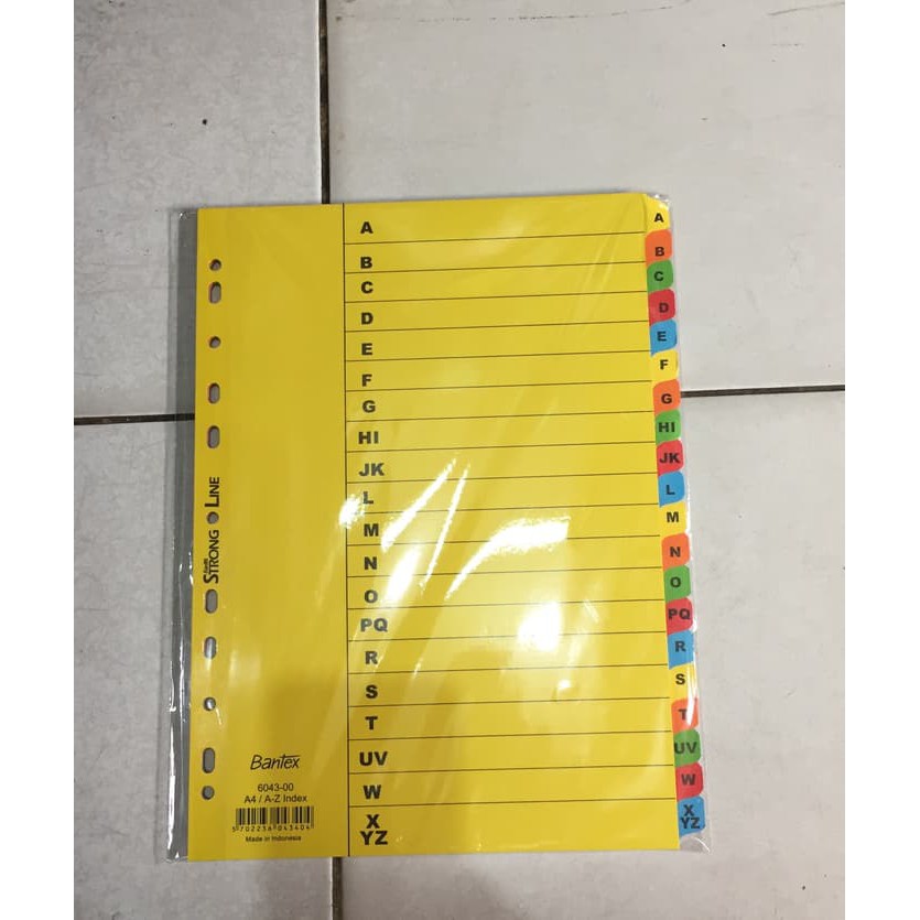 

Divider/Pembatas Binder Bantex A4 A-Z (Abjad) 6043 Al127