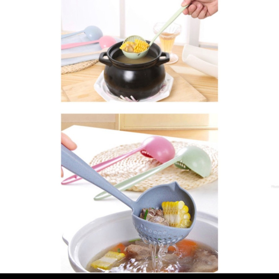 Sendok kuah sup sayur centong saring masak 2in1 serbaguna kitchen food