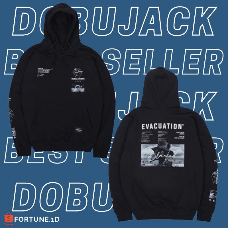 Hoodie Dobujack Evacuation Hitam Murah / Dobujack Wish Black Hoodie Terlaris / Sweater Hoodie Dobuja