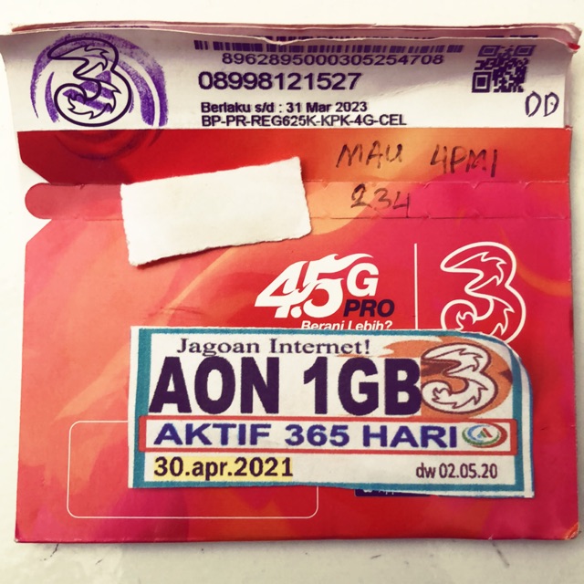 Perdana TRI Kuota AON 1 GB