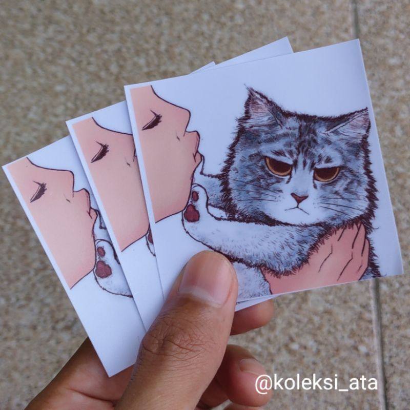 stiker angry cat