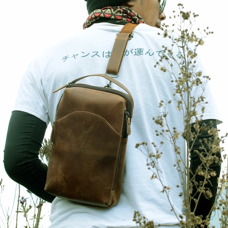 Tas Kulit Asli slingbag/pouch adjustable DOLAF by BULL.LTHR