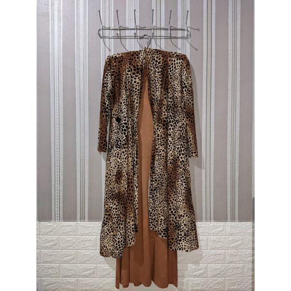 Gamis+Cardigan panjang motif