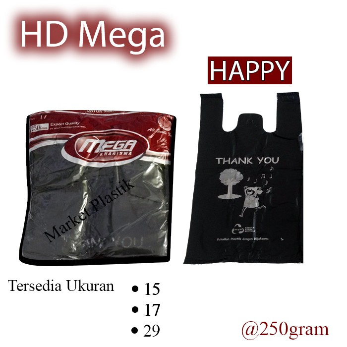 Kantong Kresek thankyou /HD Mega Happy 15 /Kantong Plastik terima kasih