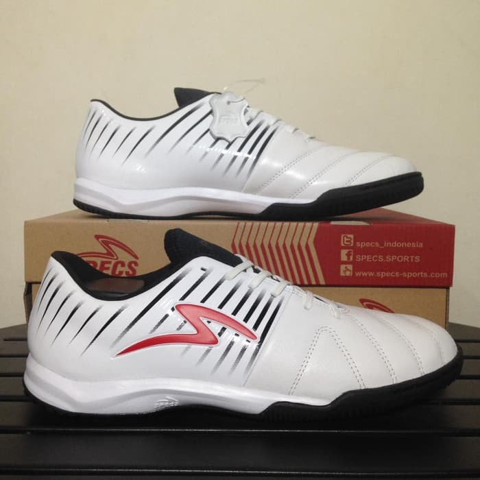 Sepatu Futsal Original Specs Barricada Lea 19 IN White Red