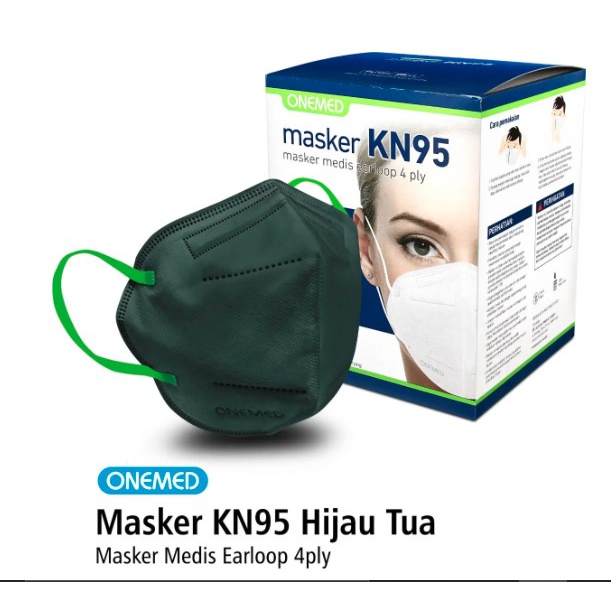 MASKER KN 95 ONEMED ISI 20 . MASKER MEDIS BEDAH SURGICAL KN95 FACE MASK ONE MED