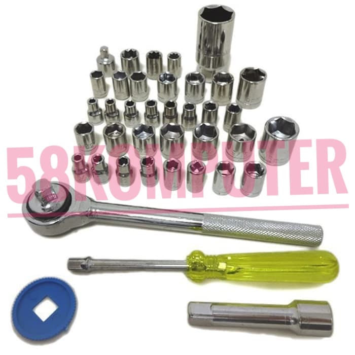 kunci shock set kunci shock set 46 in 1 OBENG SET KUNCI PAS MOBIL obeng set reparasi  servis mobil 46 in 1